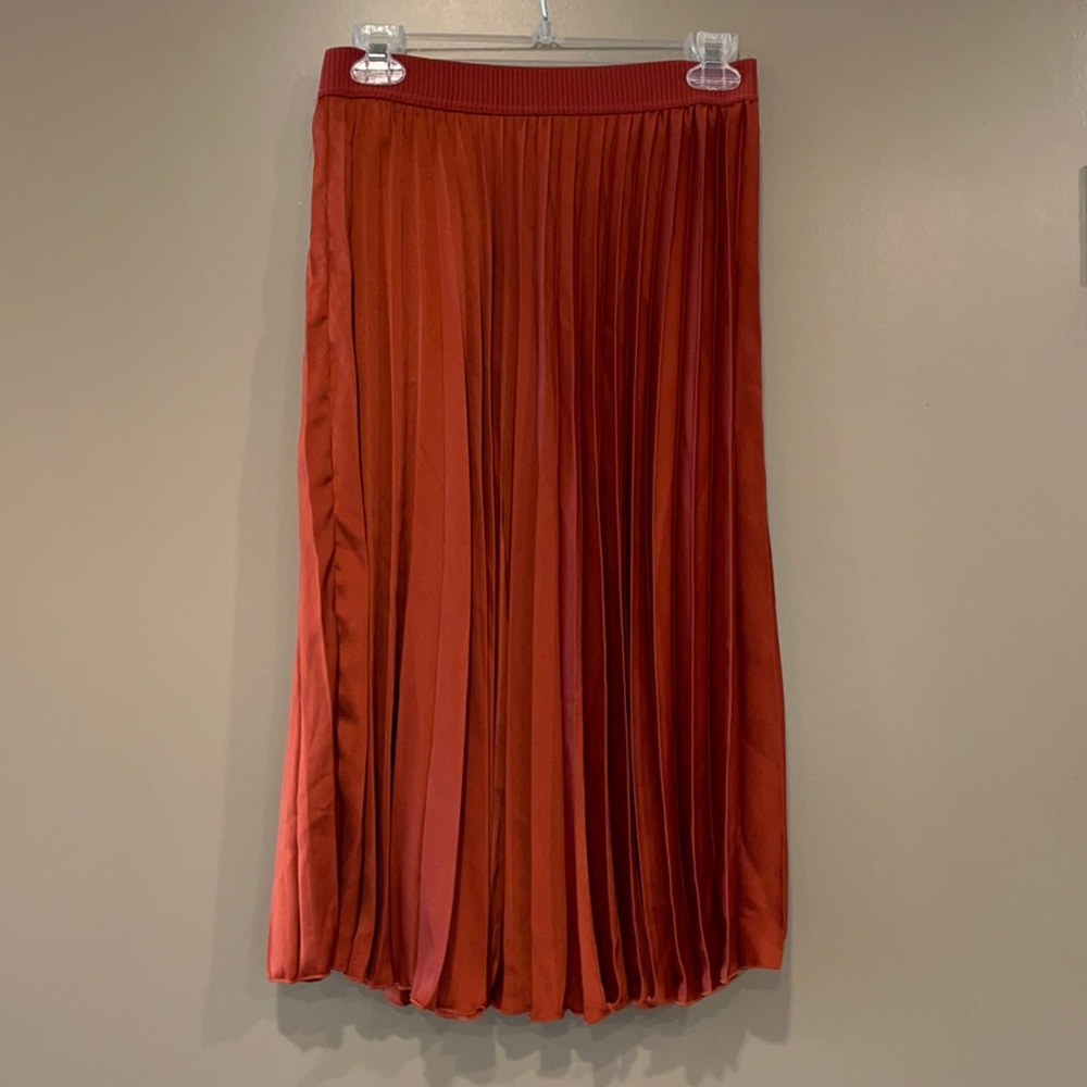 Satin Pleated Skirt